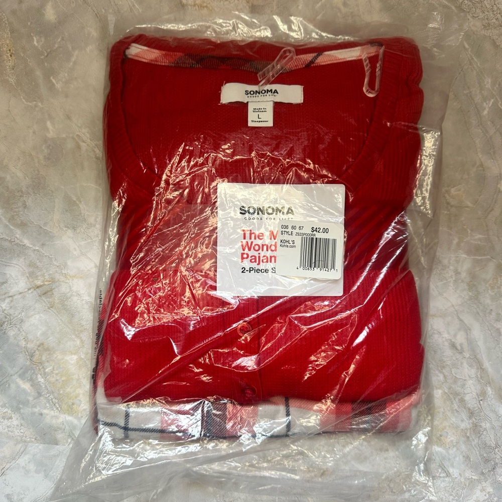 Sonoma Red Pajama Set NWT and in sealed package